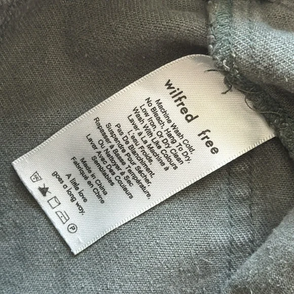 Wilfred Free Artizia Green High Waisted Wide Leg Denim - Size 2 - Picture 7 of 7